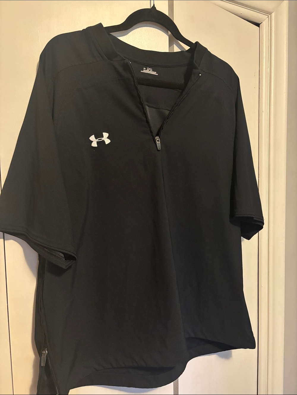 Under Armour Black Short-Sleeve Quarter Zip Performance Polo